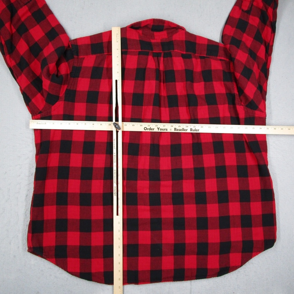 Ralph Lauren Mens 3XB Red Black Buffalo Plaid Button Down Flannel Shirt Big Tall - Picture 6 of 11